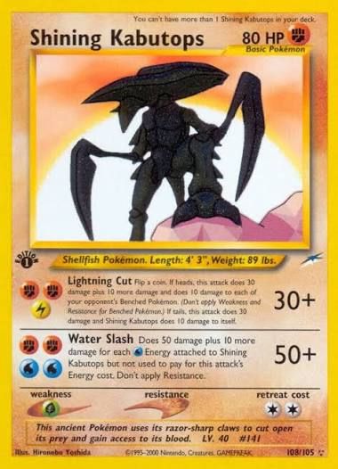 Neo Destiny Shining Kabutops secret rare card